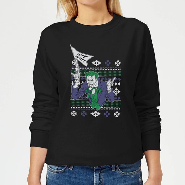DC Joker Women's Christmas Sweater - Black