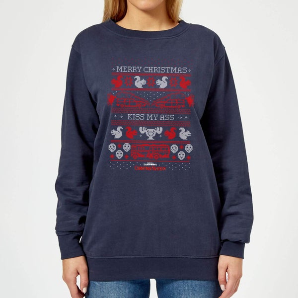 National Lampoon Merry Christmas Knit Women's Christmas Sweater - Navy