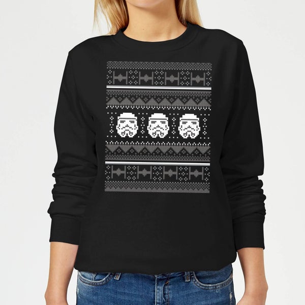 Star Wars Stormtrooper Knit Damen Weihnachtspullover – Schwarz