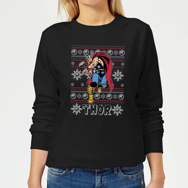 Marvel Thor Women's Christmas Jumper - Black