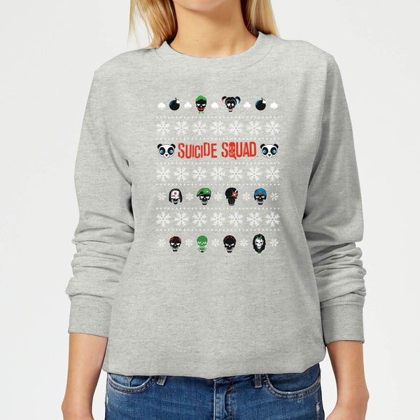 DC Suicide Squad Women's Christmas Sweater - Grey