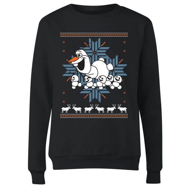 Disney Frozen Olaf and Snowmen Women's Christmas Sweatshirt - Black