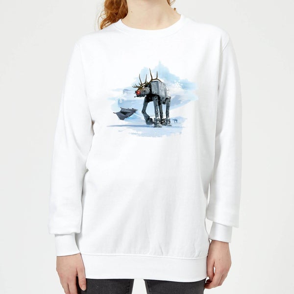 Star Wars AT-AT Reindeer Damen Weihnachtspullover – Weiß