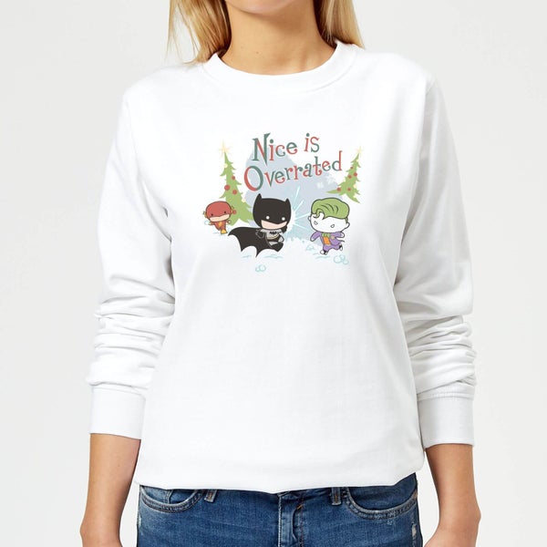 DC Nice Is Overrated Women's Christmas Jumper - White