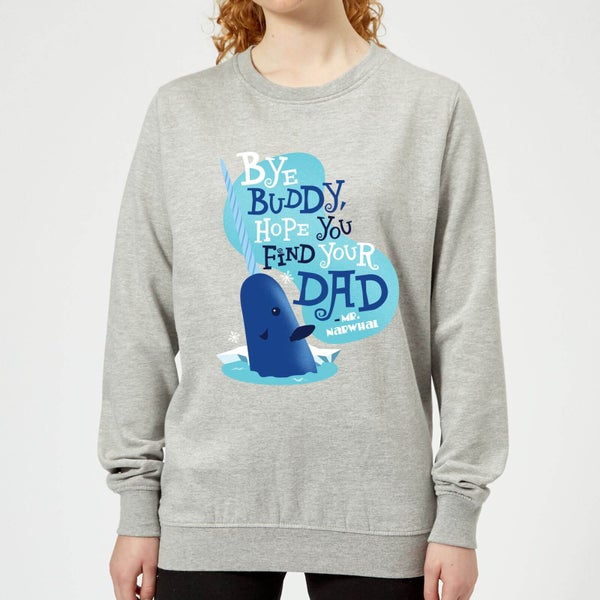 Elf Bye Buddy Women's Christmas Sweater - Grey