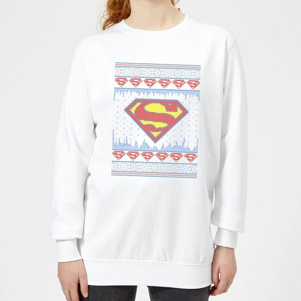 DC Supergirl Knit Women's Christmas Sweater - White