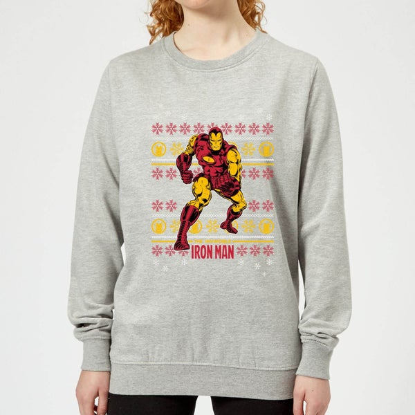 Marvel Iron Man Women's Christmas Sweatshirt - Grey