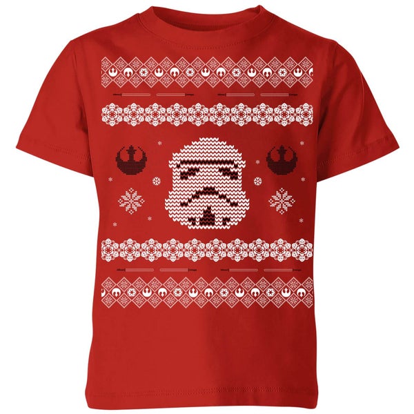 Star Wars Stormtrooper Knit Kids' Christmas T-Shirt - Red