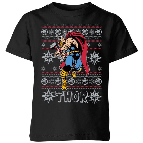 Marvel Thor kinder kerst t-shirt - Zwart