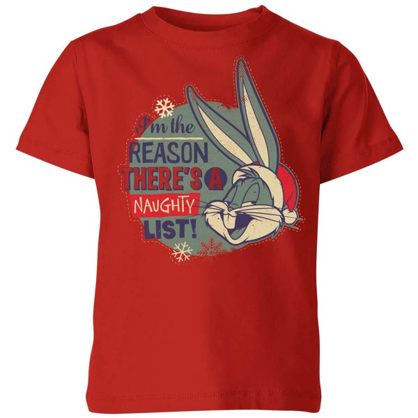 Looney Tunes I'm The Reason There Is A Naughty List Kinder Christmas T-Shirt - Rot