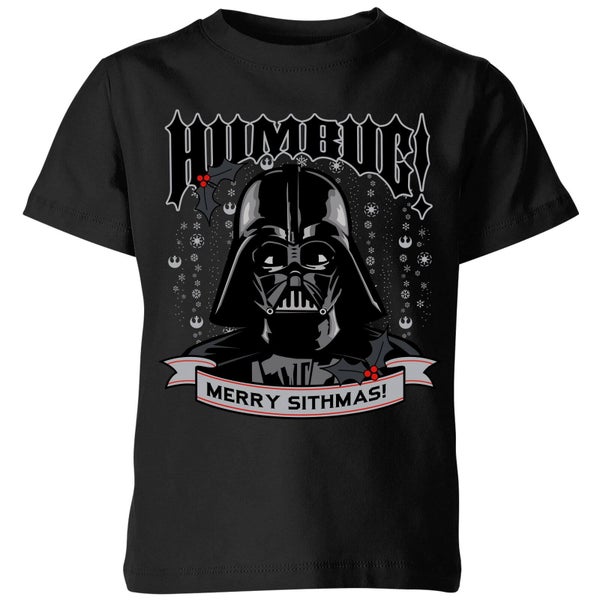 Star Wars Darth Vader Humbug Kids' Christmas T-Shirt - Black