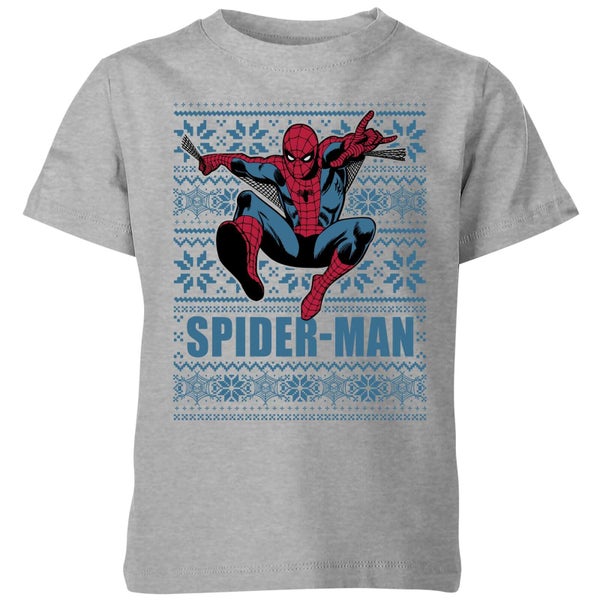Marvel Spider-Man kinder Christmas t-shirt - Grijs