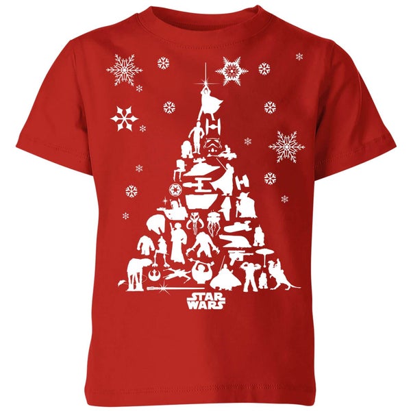 Camiseta de Navidad para niño Star Wars Character Christmas Tree - Rojo
