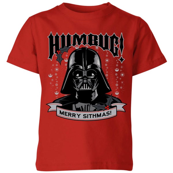 Star Wars Darth Vader Humbug Kids' Christmas T-Shirt - Red