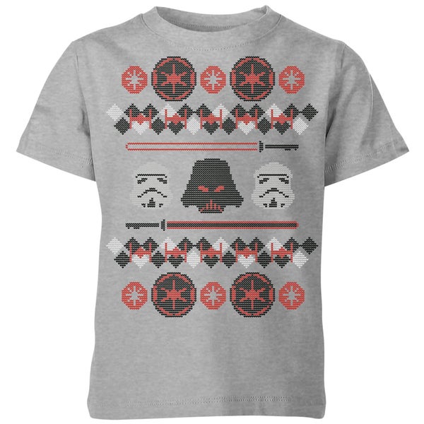 Star Wars Empire Knit Kids' Christmas T-Shirt - Grey