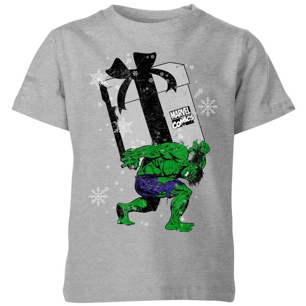 Marvel The Incredible Hulk Cadeau kinder kerst t-shirt - Grijs