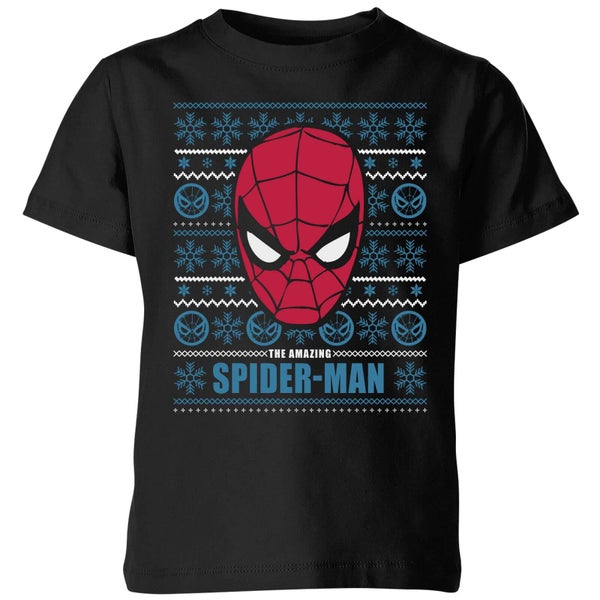 Marvel Spider-Man kinder Christmas t-shirt - Zwart