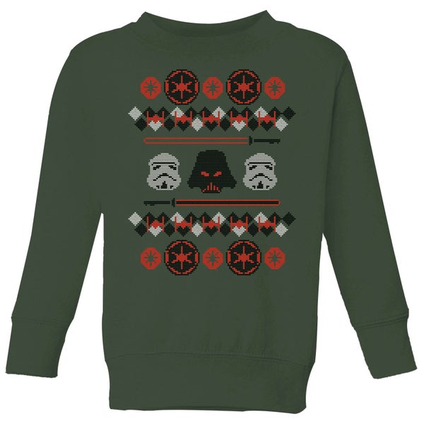 Star Wars Empire Knit Pull de Noël pour enfants - Vert Forêt