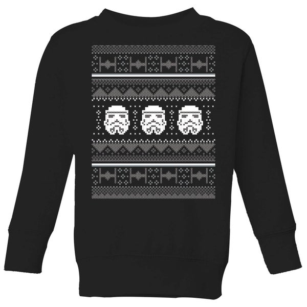 Star Wars Stormtrooper Knit Kinder Weihnachtspullover – Schwarz
