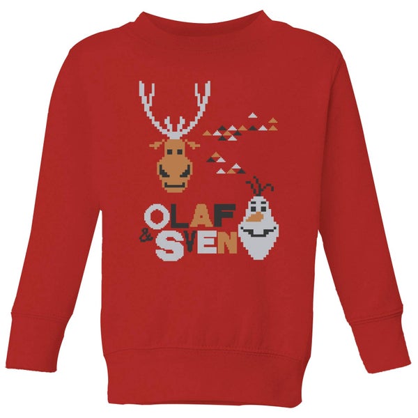 Disney Frozen Olaf and Sven Kids' Christmas Sweatshirt - Red