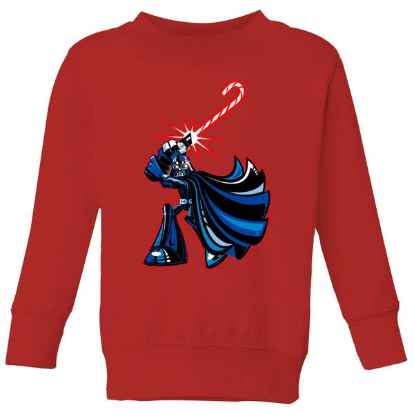 Star Wars Candy Cane Darth Vader Kids' Christmas Jumper - Red