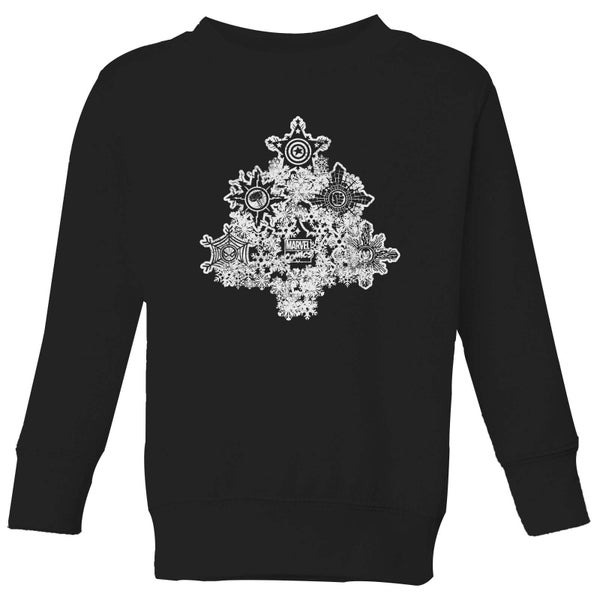 Marvel Shields Snowflakes kinder Christmas trui - Zwart