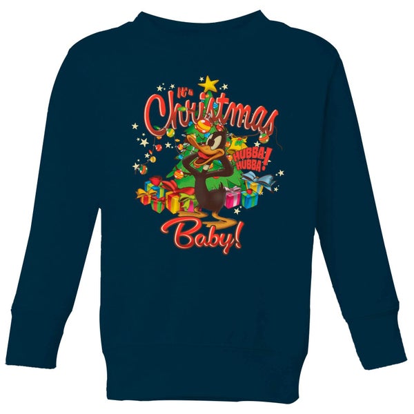 Looney Tunes Its Christmas Baby Kids' Christmas Jumper - Navy