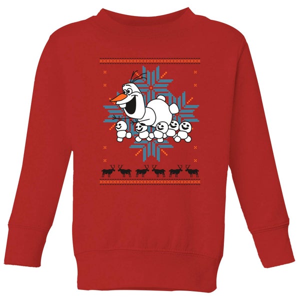 Disney Frozen Olaf and Snowmen Kids' Christmas Sweatshirt - Red