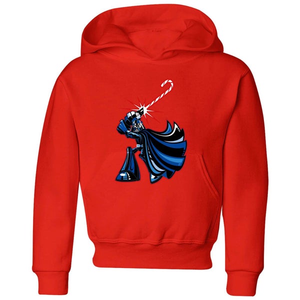 Star Wars Candy Cane Darth Vader Kids' Christmas Hoodie - Red