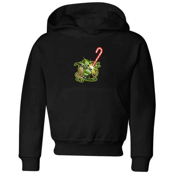 Star Wars Candy Cane Yoda Kids' Christmas Hoodie - Black - 9-10 Years - Black