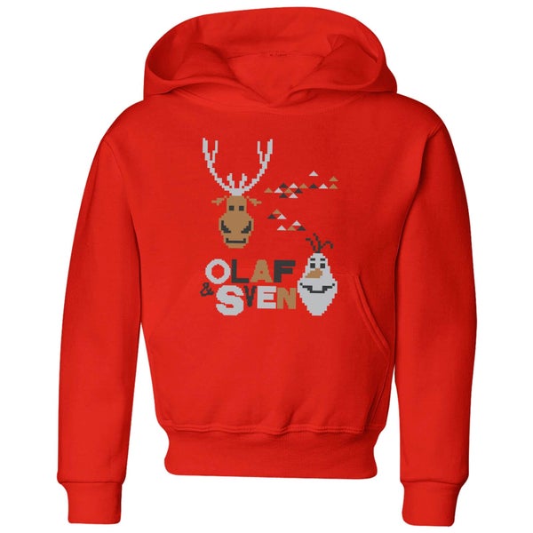 Disney Frozen Olaf and Sven Kids' Christmas Hoodie - Red