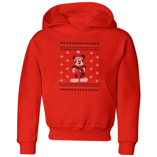 Disney Mickey Scarf Kids' Christmas Hoodie - Red