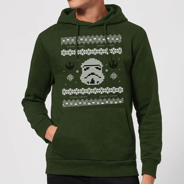 Star Wars Stormtrooper Knit Christmas Hoodie - Forest Green