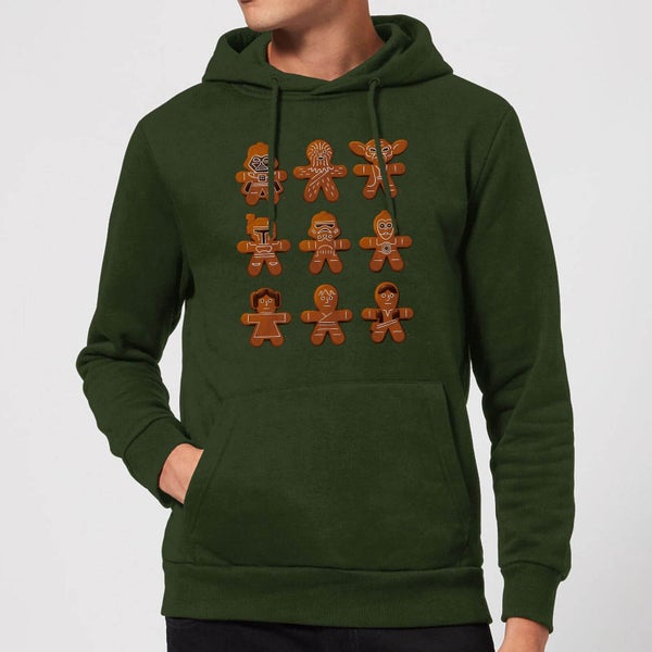 Sudadera con capucha navideña Gingerbread Characters de Star Wars - Verde bosque
