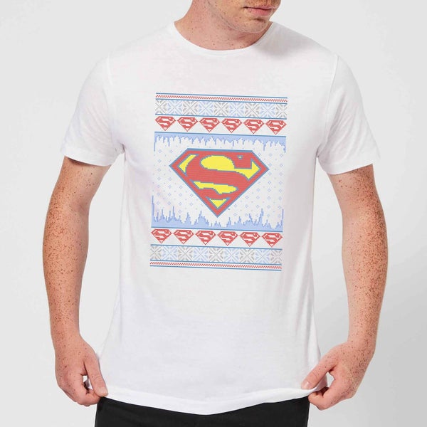 DC Supergirl Knit Men's Christmas T-Shirt - White