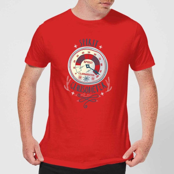 Elf Clausometer Men's Christmas T-Shirt - Red
