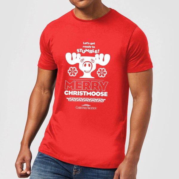 National Lampoon Merry Christmoose Men's Christmas T-Shirt - Red