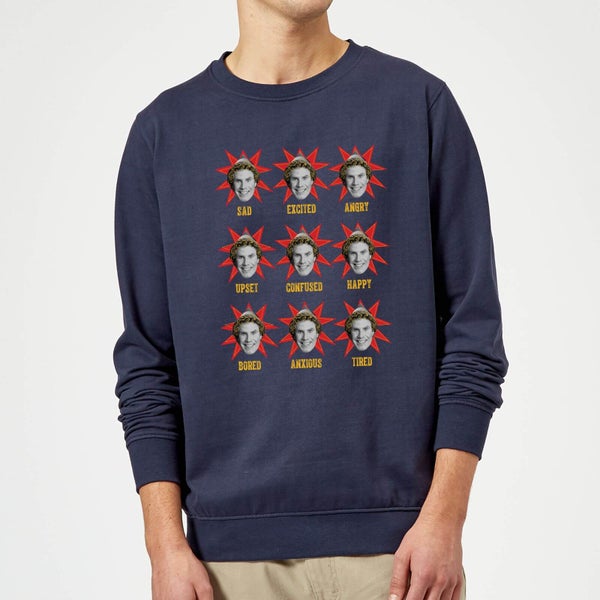 Elf Faces Christmas Sweater - Navy