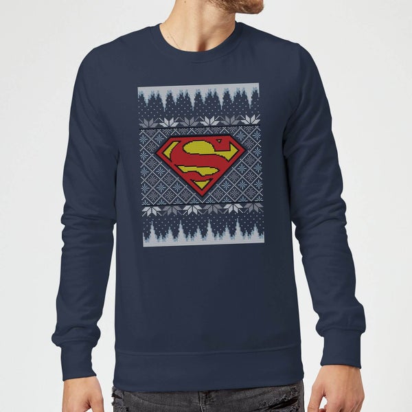DC Superman Knit Christmas Sweater - Navy