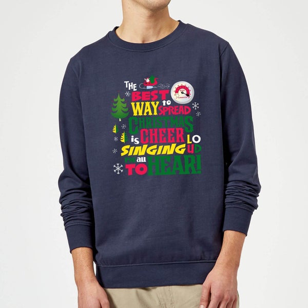 Elf Christmas Cheer Christmas Sweater - Navy