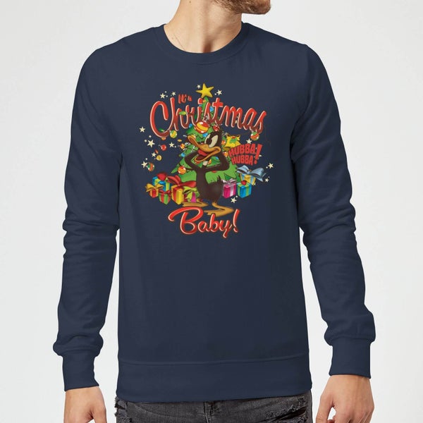 Looney Tunes Its Christmas Baby Christmas Jumper - Navy