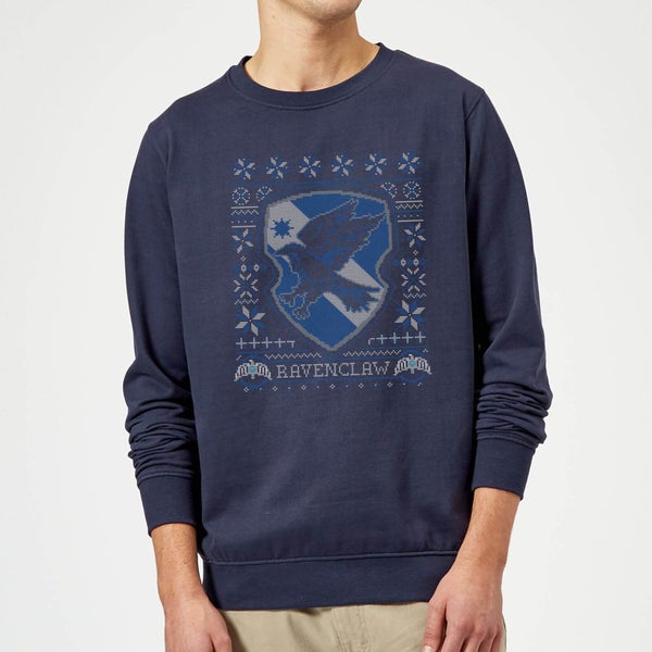 Harry Potter Ravenclaw Crest Christmas Sweater - Navy