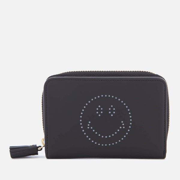 Anya Hindmarch Women's Smiley Face Compact Wallet - Black