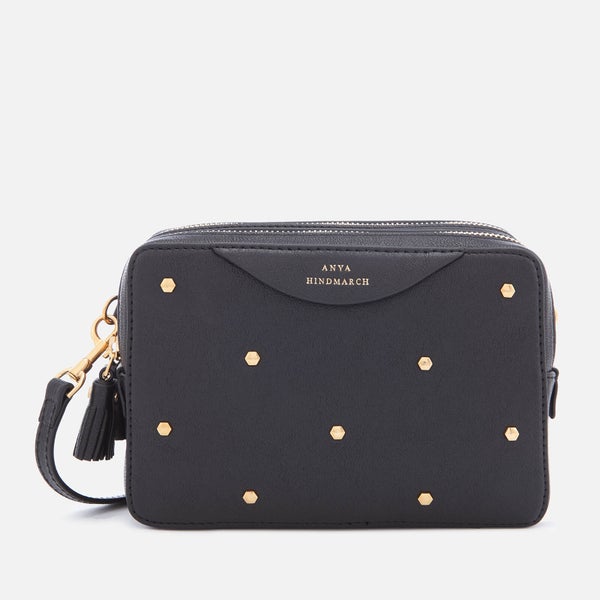 Anya Hindmarch Women's Stud Double Zip Cross Body Bag - Black