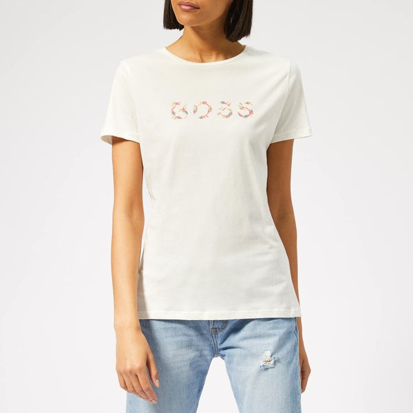 BOSS Women's Techeck Logo T-Shirt - Off White