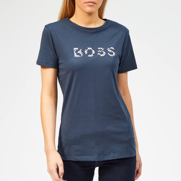 BOSS Women's Techeck Logo T-Shirt - Turquoise