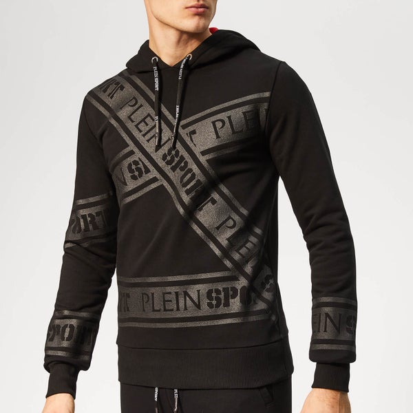 Plein Sport Men's Tape Stripes Hooded Sweatshirt - Black