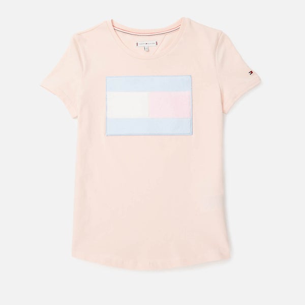 Tommy Hilfiger Girls' Fur Flag T-Shirt - Barely Pink