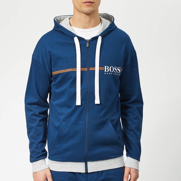 BOSS Men's Authentic Jersey/Brushed Zip Hoodie - Bright Blue