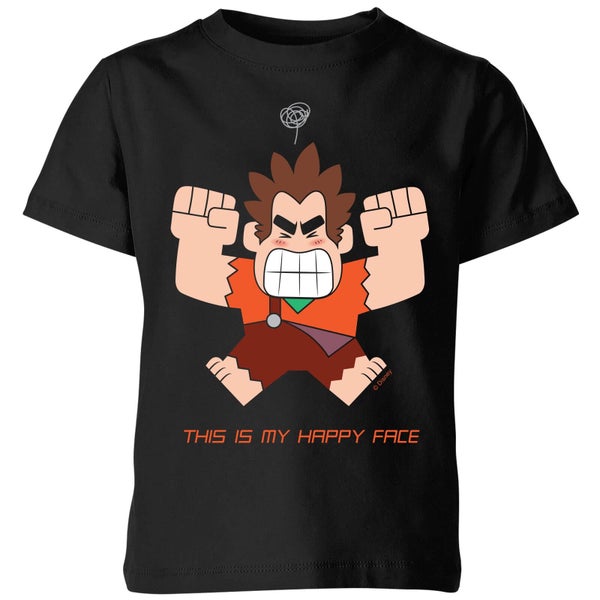 Disney Wreck it Ralph This Is My Happy Face Kids' T-Shirt - Black